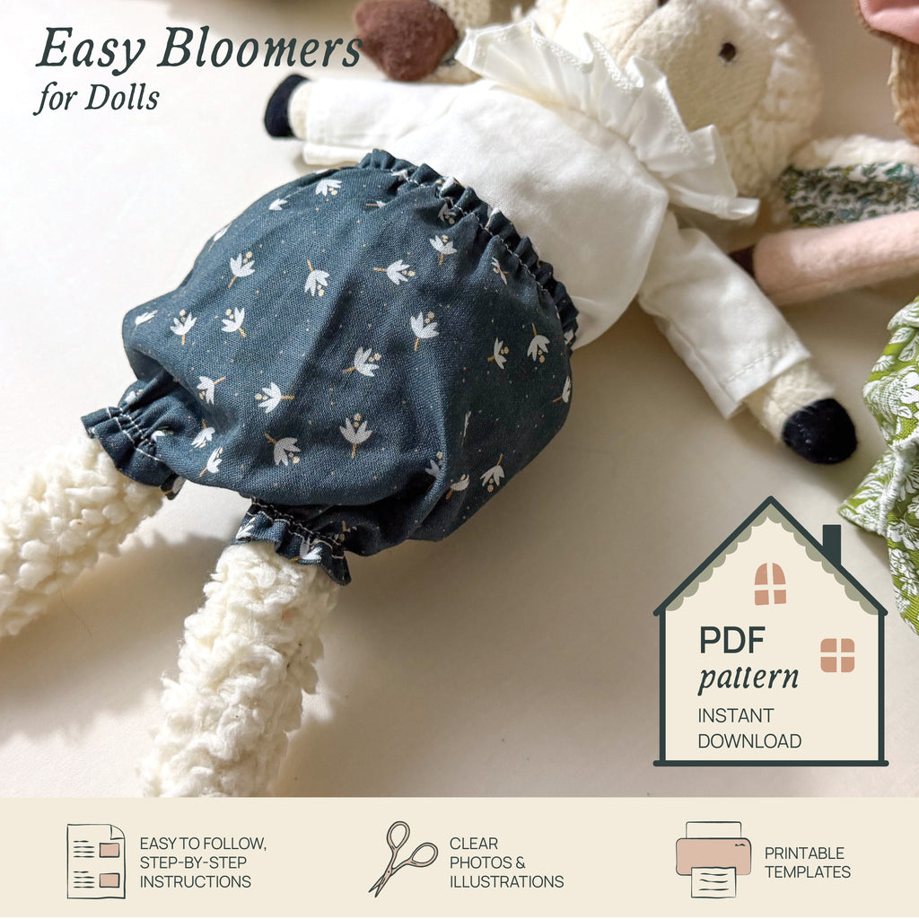 Easy Bloomers for Dolls - Digital Download Sewing Pattern